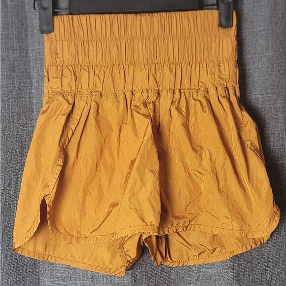 FREE PEOPLE Gold Athletic Shorts - Picture 1 of 6